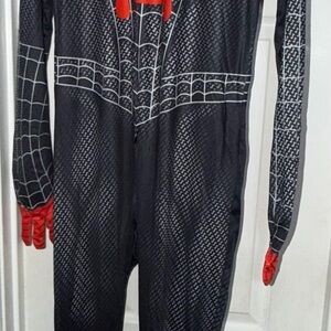 Boy’s/Men’s Black and Red Spider-Miles Morales Themed One-Piece Costume